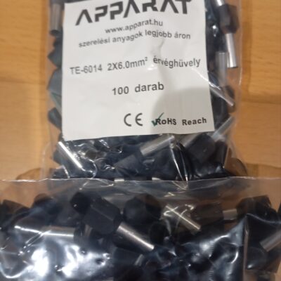 TE6014 iker szigetelt érvéghüvely 2-x-6-mm2 (100 db)