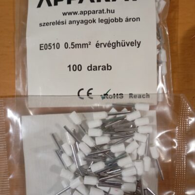 E0510 szigetelt érvéghüvely 0.5-mm2-x-10-mm (100 db)